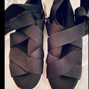NWTT Zara ballerina flats with ribbons - ankle tie 39/8.5
